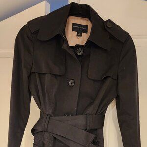 **SOLD** Banana Republic Belted Double Breasted Trench Coat Women's Size XS Blk